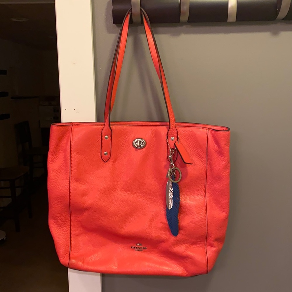 Coral coach purse
